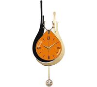 QTYQWC Orologio da Parete in Metallo Creativo con Pendolo, Grandi Orologi da Parete di Ferro, Arte Decorazione 3D casa Soggiorno Ristorante Hotel Silenzioso Non ticchettio Orologio in Quarzo, Blue ||