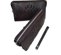 QTYQWC Pochette da Uomo con codice di Accesso in Vera Pelle di Coccodrillo autentica Borsa da Polso da Uomo in Vera Pelle di Alligatore Porta Carte