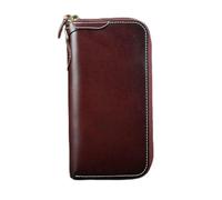 QTYQWC Portafogli Portafoglio conciato al vegetale Pochette Lunga da Donna Portafoglio da Uomo retrò Fatto a Mano da Uomo di Grande capacità (Colore : C)