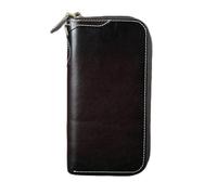 QTYQWC Portafogli Portafoglio conciato al vegetale Pochette Lunga da Donna Portafoglio da Uomo retrò Fatto a Mano da Uomo di Grande capacità (Colore : C)