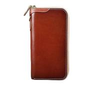 QTYQWC Portafogli Portafoglio conciato al vegetale Pochette Lunga da Donna Portafoglio da Uomo retrò Fatto a Mano da Uomo di Grande capacità (Colore : C)