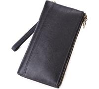 QTYQWC Portafoglio da Uomo Grande capacità Pochette retrò Business Casual Pochette Multi-Card Portafoglio Portafoglio (Colore: D, Dimensioni: 21 * 11 * 3cm)