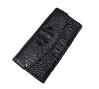 QTYQWC Portafoglio Lungo Chic da Donna Autentico in Vera Pelle di Coccodrillo Porta Carte da Donna Pochette Grande da Donna in Vera Pelle di Alligatore esotica (Rosso), LKC-0489