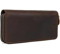 QTYQWC Portafoglio Lungo con Doppia Cerniera Fatto a Mano, Pochette retrò, Borsa da Uomo d'Affari