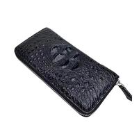 QTYQWC Portafoglio Lungo per Carte da Uomo d'Affari con Chiusura a Cerniera in Vera Pelle di Coccodrillo Portamonete da Uomo in Vera Pelle di Alligatore esotica, 19 cm x 10 cm x 2,5 cm, JMHW-026