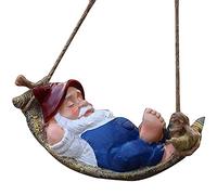 QTYQWC Statue appesa all'aperto gnomi da Giardino, Fata figurina gnoma di gnomi da Giardino, per Decorazioni per Alberi del Cortile da Giardino per la casa, Ornamenti gnomi sorridenti, rana2+13717 cm