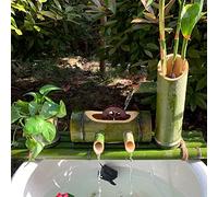 QTYQWC Style Resistente alla Spalla Tutto Il bambù Naturale-Kit di pompaggio della Fontana d'Acqua di bambù-Giardino Zen Interno/Esterno Fai-da-Te Un Set Completo di Ornamenti di fontane d'Acqua di