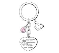 QTZXZX Portachiavi Amicizia,Regalo Amica,Idee Regalo Amica Compleanno,Idee Regalo per Un Amica,Regalo Originali per Amica,Portachiavi Amica Speciale,Regalo Compleanno,Regalo di Capodanno per Un Amico