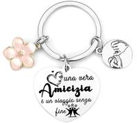 QTZXZX Portachiavi Amicizia,Regalo Amica,Idee Regalo Amica Compleanno,Idee Regalo per Un Amica,Regalo Originali per Amica,Portachiavi Amica Speciale,Regalo Compleanno,Regalo di Capodanno per Un Amico