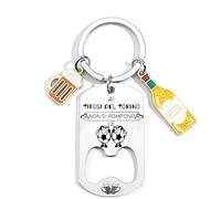 QTZXZX Portachiavi Calcio Divertente originale.Portachiavi Ai tifosi del torino non si rompe le palle.Idee Regali Originali e Divertenti per Tifosi di Calcio - Portachiavi regalo di compleanno Natale