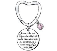 QTZXZX Portachiavi Collega Donne Regali per Amica Regalo Colleghi Idee Regalo Uomo Colleghe Amicizia Porta Chiavi Regalo per Colleghi Che Va Via Grazie Pensione Regali per Amica Maestra(2) (4)