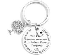 QTZXZX Portachiavi con figlio per uomo, regalo di compleanno di padre o madre a figlio, portachiavi per Natale, figlio, bambino, Spero che tu creda in te stesso nonostante me credo in te, 33, L