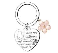 QTZXZX Portachiavi Festa Della Mamma Idee Regali Festa Della Mamma Originali Personalizzato Regalo Mamma Compleanno Natale Anniversario Regalo Festa Della Donna Pasqua San Valentino Grazie per Mamma