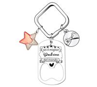QTZXZX Portachiavi Padrino Padrino Regalo Regali Natale Padrino Regalo Padrino Battesimo Miglior Padrino del mondo Regalo Padrino Compleanno Padrino Cresima Regalo