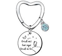 QTZXZX Regali di Ispirazione portachiavi portafortuna portachiavi amico regalo amica fidanzata regalo donna compleanno regalo uomo compleanno Credi nei tuoi sogni Credi in te