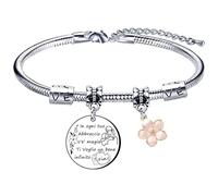 QTZXZX Regali Natale Zia Zia Bracciale Braccialetto Zia L’amore tra una Zia e un Nipote e per sempre Ti voglio bene Zia Compleanno Anniversaire Braccialetti Donna Regalo Donna