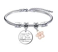 QTZXZX Regali Natale Zia Zia Bracciale Braccialetto Zia L’amore tra una Zia e un Nipote e per sempre Ti voglio bene Zia Compleanno Anniversaire Braccialetti Donna Regalo Donna