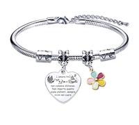 QTZXZX Regali Natale Zia Zia Bracciale Braccialetto Zia L’amore tra una Zia e un Nipote e per sempre Ti voglio bene Regalo Zia Compleanno Anniversaire Braccialetti Donna Regalo Donna