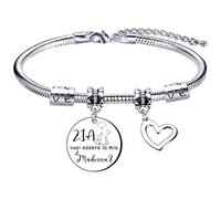 QTZXZX Regali Natale Zia Zia Bracciale Braccialetto Zia L’amore tra una Zia e un Nipote e per sempre Ti voglio bene Regalo Zia Compleanno Anniversaire Braccialetti Donna Regalo Donna