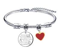 QTZXZX Regalo di Natale Bracciale Regalo Amica Bracciale Amica Regali per la Moglie Fidanzata Sorella Compagno di Classe Amica Braccialetti Amicizia Ciondolo Grazie per esserci sempre Regali Laurea