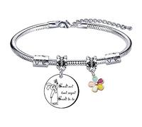 QTZXZX Regalo di Natale Bracciale Regalo Amica Bracciale Amica Regali per la Moglie Fidanzata Sorella Compagno di Classe Amica Braccialetti Amicizia Ciondolo Grazie per esserci sempre Regali Laurea