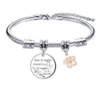 QTZXZX Regalo di Natale Bracciale Regalo Amica Bracciale Amica Regali per la Moglie Fidanzata Sorella Compagno di Classe Amica Braccialetti Amicizia Ciondolo Grazie per esserci sempre Regali Laurea