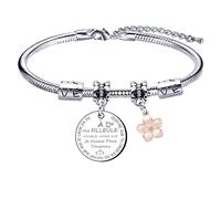 QTZXZX Regalo figlioccio braccialetto, regalo figlioccia braccialetti, figlioccia braccialetto regalo, regalo figlioccia braccialetto, regalo figlioccia bracciale a mia figlia non dimenticate mai che