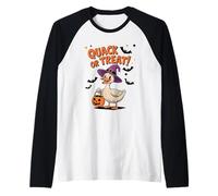 Quack or Treat Funny Goose Geese Duck Halloween Costume Maglia con Maniche Raglan