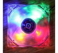 Quad 4-LED Light Neon Quite Clear 120mm PC CPU Computer Case Cooling Fan Mod
