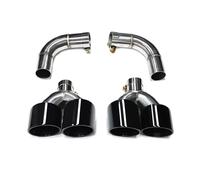 Quad Auto Punta Di Scarico Compatibile for Audi Q5 Fino A SQ5 In Fibra di Carbonio Punta Del Silenziatore TailTip Sistema di Scarico Ugello 2021 2022 2023(Black)