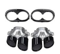 Quad Auto Punta Di Scarico Per Benz A35 C118 CLA35 X247 GLB35 A45S 2020-2023 Refitting Paraurti Posteriore Silenziatore Punte Di Scarico Tubo Ugello(Black,Set)