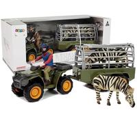Quad con rimorchio e zebra - set di figurine per bambini