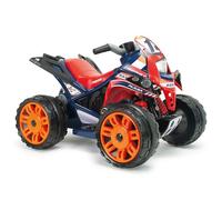 Quad Elettrico Bambini 2 4 Anni The Beast Repsol 12V Pedale Acceleratore Retromarcia Ruote Grandi Giocattolo Fuoristrada Blu Batteria Inclusa Regalo Esterno Guida Sicura INJUSA
