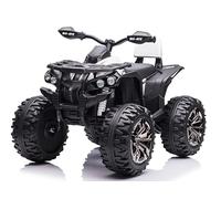 Quad Jungle ATV Elettrico 12V per Bambini con Ammortizzatori Reali Batteria Potenziata Schienale Carico Massimo 30KG Ruote Grandi (Bianco)
