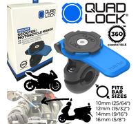 Quad Lock 360 Moto / Motore Scooter Specchio Cellulare Volante V2 10 12 14 16mm