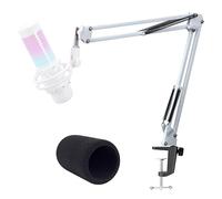 QuadCast - Braccio per microfono bianco - Braccio microfono con copertura in schiuma compatibile con HyperX QuadCast S Mic by YOUSHARES