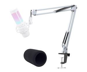 QuadCast - Braccio per microfono bianco - Braccio microfono con copertura in schiuma compatibile con HyperX QuadCast S Mic by YOUSHARES