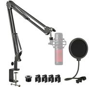 QuadCast - Supporto per microfono con filtro antipop, braccio regolabile per microfono a condensatore da tavolo per HyperX QuadCast, QuadCast S-RGB USB Rigych