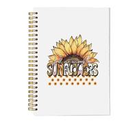 Quaderni a spirale con copertina rigida con girasole, diari floreali con sole luminoso per donne, diario retrò giallo con fiori di sole 14 x 20 cm, forniture per ufficio con girasole, Find Me Among