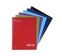 Quaderni a spirale Mintra Office - Solid College Ruled 6 Pack per scuola, ufficio, business, professionale, 70 fogli