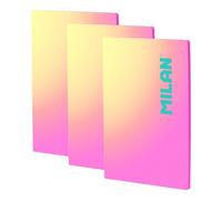 Quaderni A4 Milan Sunset - Pack 3 Quadri 95gr Rosa