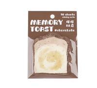 Quaderni adesivi a forma di pane tostato dal design divertente per carta da lettere per studio, lavoro, ufficio, scuola, 30 fogli 80x80 mm