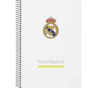 Quaderni Annota le tue idee, appunti o compiti con stile e resistenza grazie a questo quaderno Quarto da 80 fogli Real Madrid Home Kit 25/26 Design, ideale per la scuola, l'università, l'ufficio o l'u