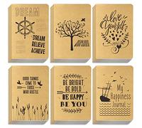 Quaderni copertina in carta artigianale, pagine a righe, confezione da 24 pezzi in 6 design, taccuino tascabile per ufficio, casa, scuola (80 pagine l’uno, dimensioni 10x14.5cm).