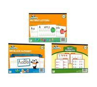 Quaderni di lavoro per l'apprendimento e il tracciamento dell'alfabeto e dei numeri visivi per la scuola materna di Channie, confezione da 3 - Qu