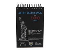 Quaderni di schizzi 100 fogli di dimensioni standard |Carta non acida per carboncino/matita/vernici acriliche |Design con rilegatura a spirale e copertina rigida per la protezione