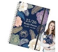 Quaderni Per Lavoro - Planner,Agenda A5 Spessa Luglio 2025-Giugno 2026 Con Fiori Estetica Per Journaling Appunti Schizzi Pianificazione