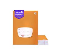 Quaderni piccoli a quattro righe, 172 pagine a righe, copertina marrone morbida, 18 cm x 24 cm circa, righe rosse e blu, confezione da 6 quaderni, GSM 57