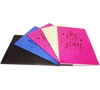 QUADERNI Tinta Unita Glamour Elegant Glitter 5 pezzi a righe 1R con OMAGGIO portachiave con paillettes