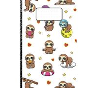 Quaderno a Puntini, Formato 13,97 x 21,59 cm, 80 Pagine, Cute Sloths White